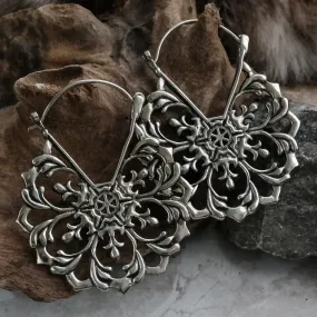 Silver Gothic Floral Earrings