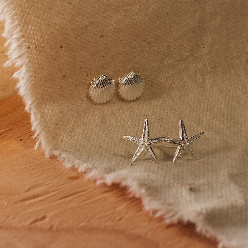 Silver Shell Studs