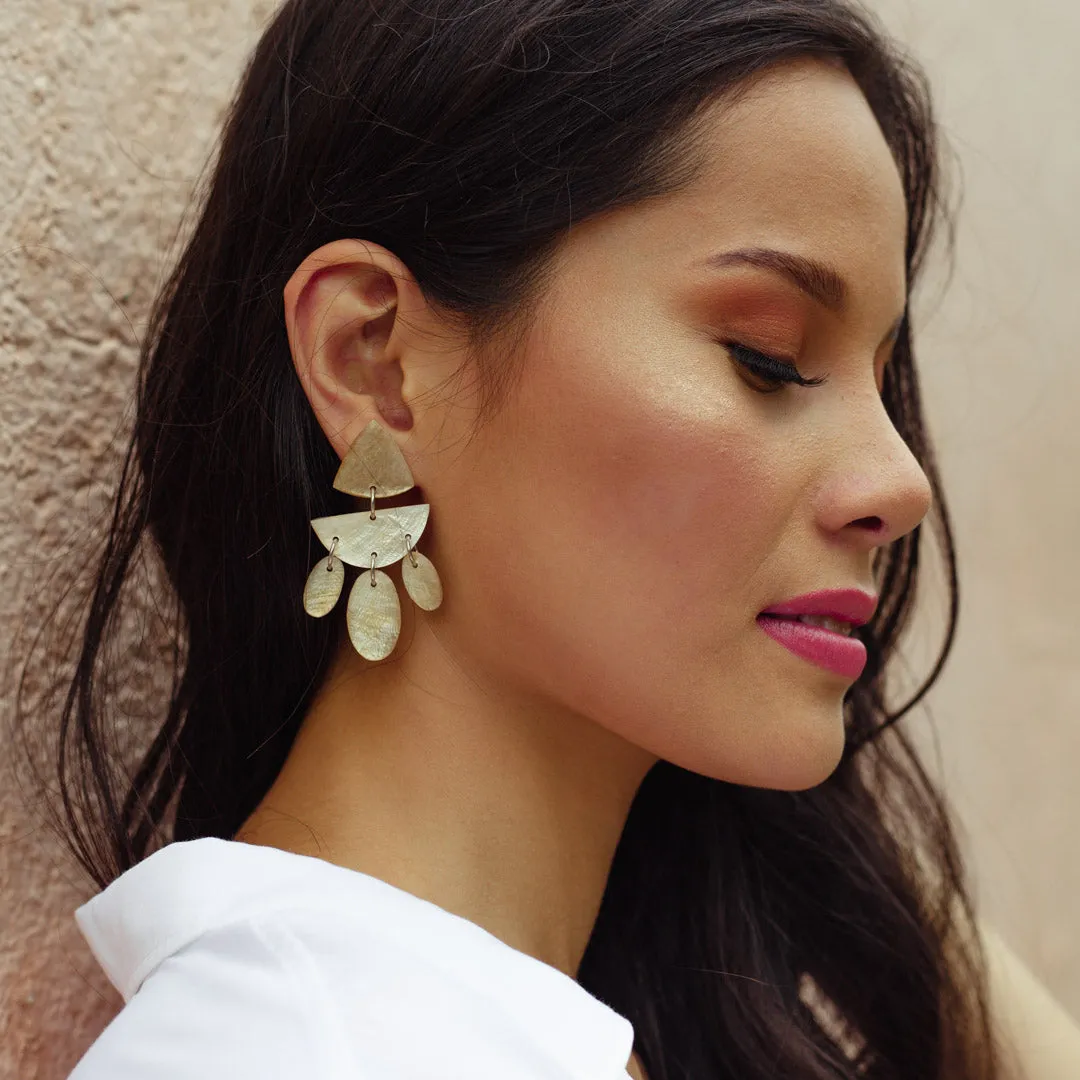 Solace Capiz Earrings in Smoked