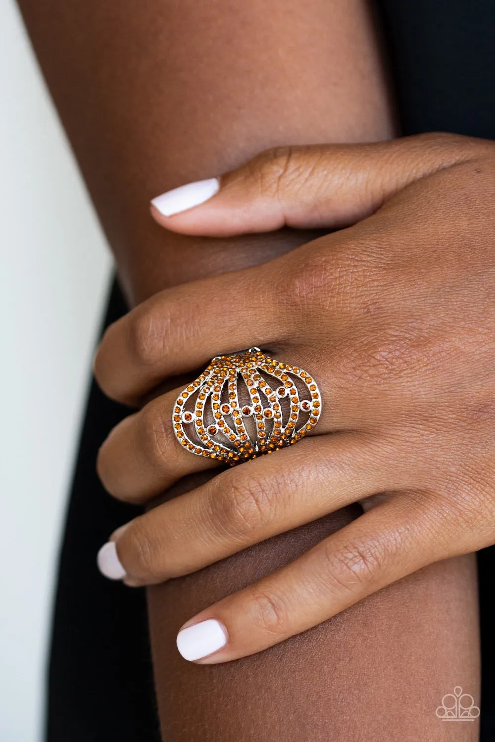 Stratospheric - Brown Rhinestone Paparazzi Jewelry Ring