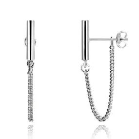 Stud Bar Earrings Silver Drop Earrings