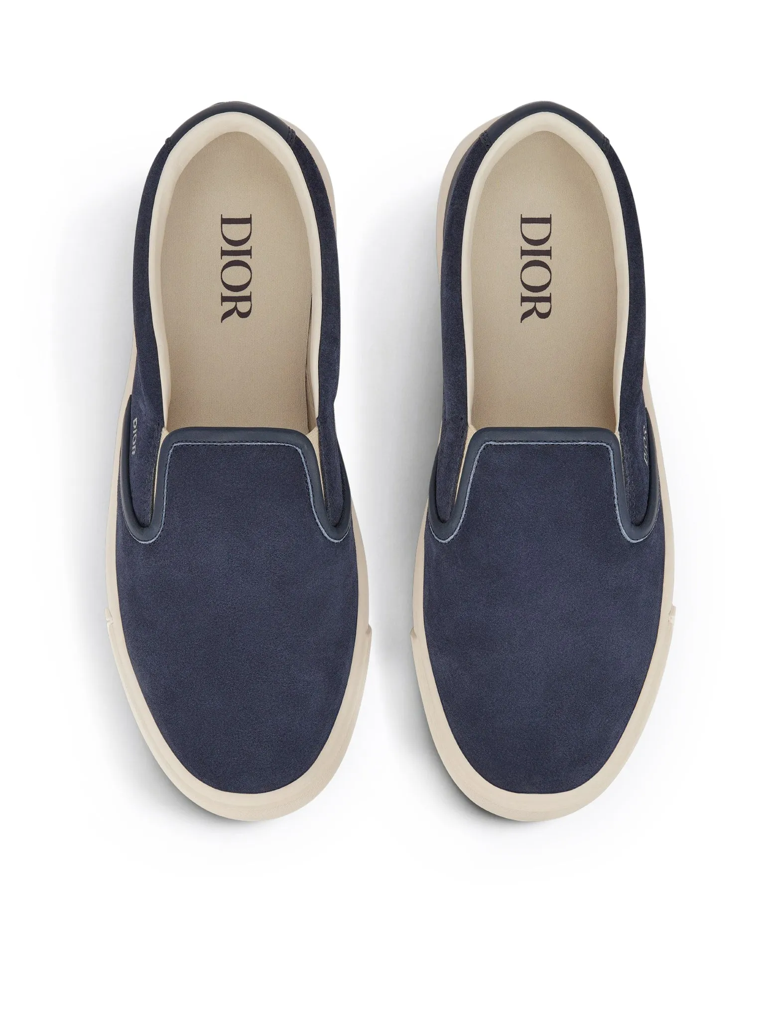 Suede and smooth navy blue calfskin