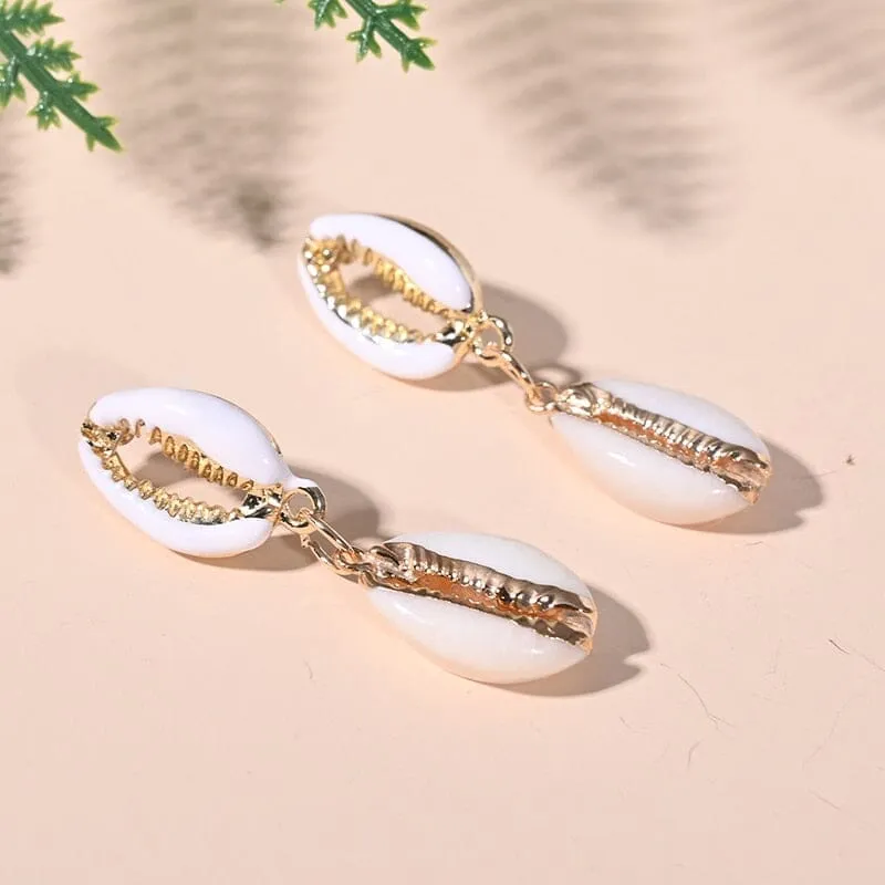 Summer Fashion Puka Shell Pendants Drop Earrings