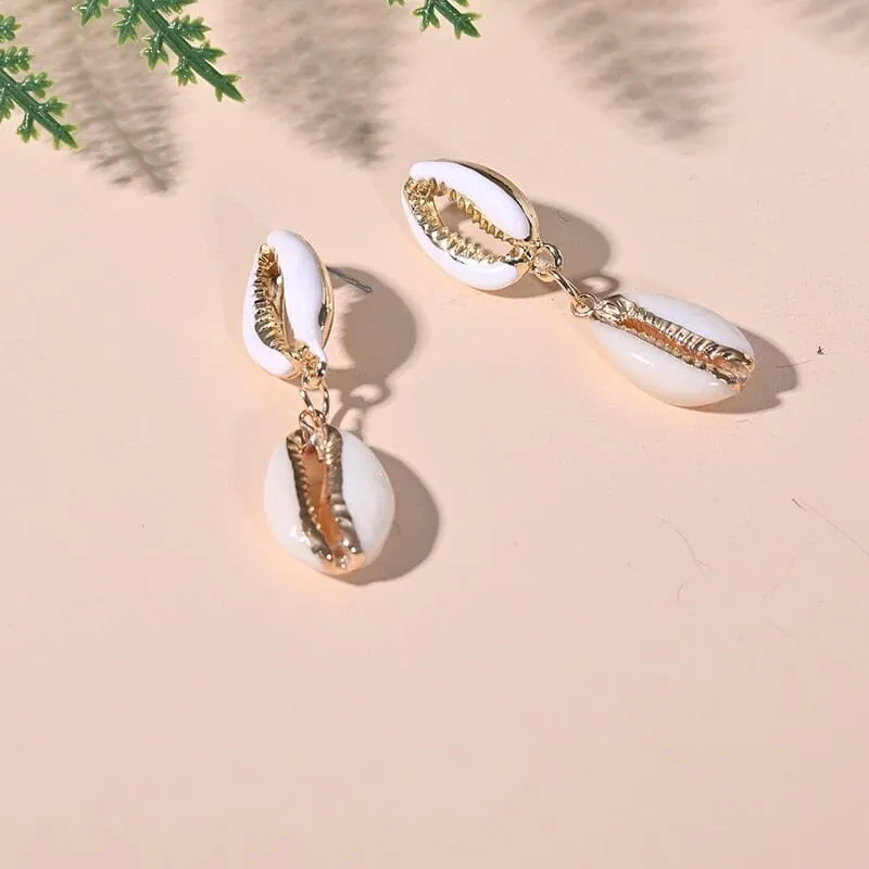 Summer Fashion Puka Shell Pendants Drop Earrings