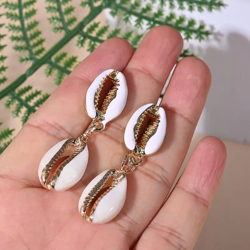 Summer Fashion Puka Shell Pendants Drop Earrings