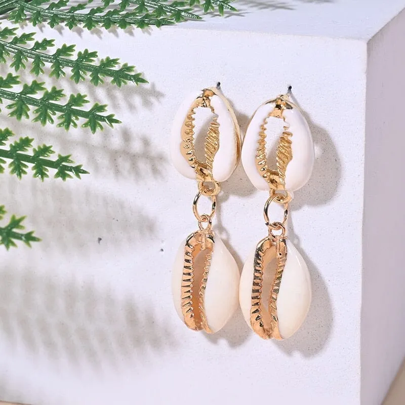 Summer Fashion Puka Shell Pendants Drop Earrings