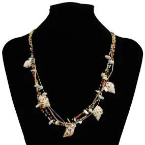 Unique Bohemian Ethnic Statement Puka Shell Necklace