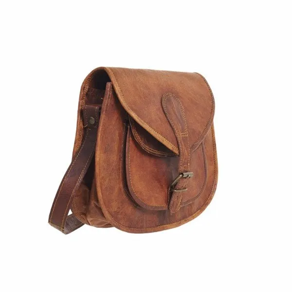 Vintage Leather Saddle Bag - Medium